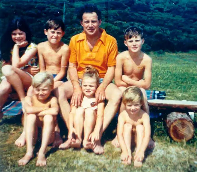 Carl and his children on holiday in Waterville in Kerry