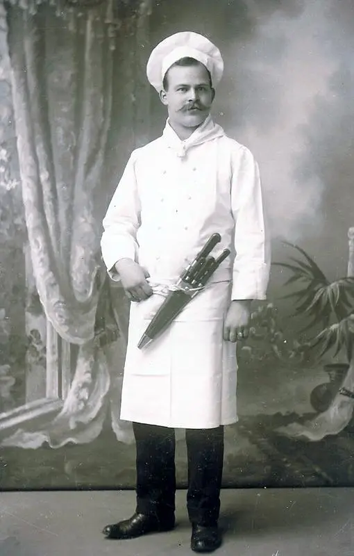 Carl Rudolf in his Chefs Uniform
