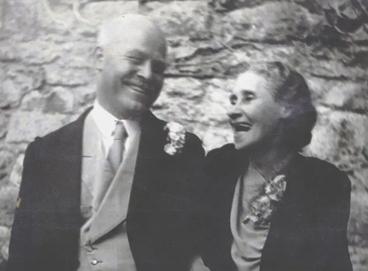 Carl and Mary in their Garden in Kenilworth
