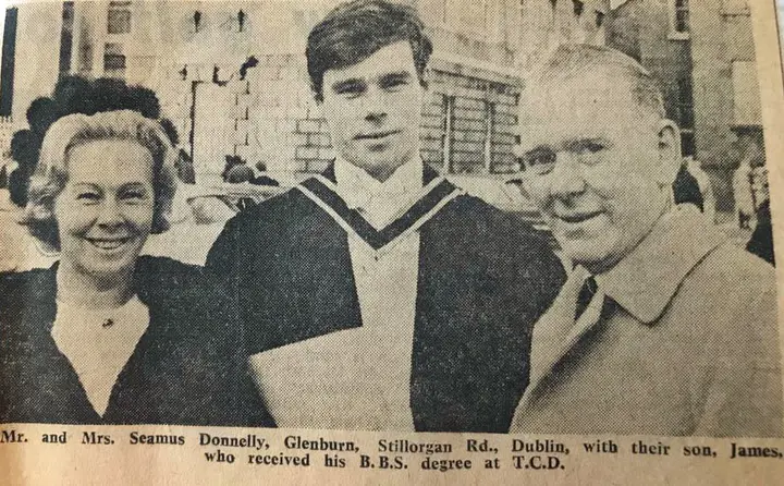 Jim, Paul and Maureen Donnelly,    Seamus with his Children,    Frances, Seamus and their Son Jim
