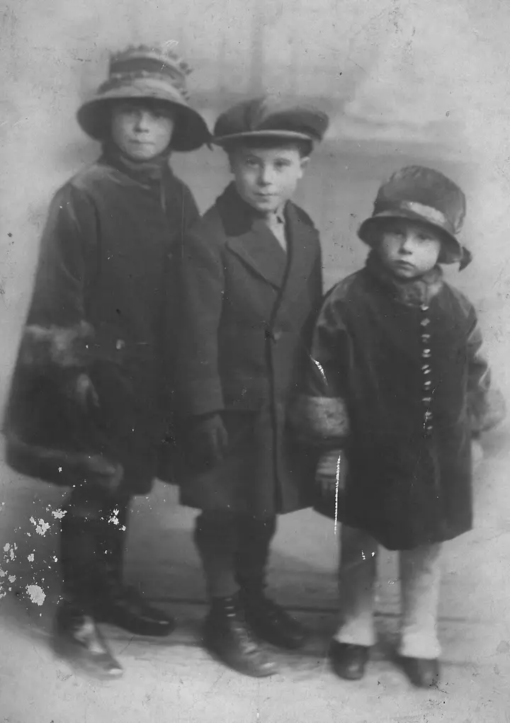 Young Johnny with his Sisters Sophie and Frances