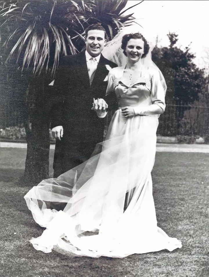 Johnny and Myriam at their wedding in the Royal Marine, Dunlaoghaire