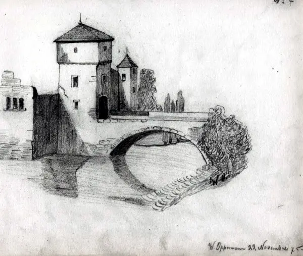 Sketch drawn by Wilhelm in 1875