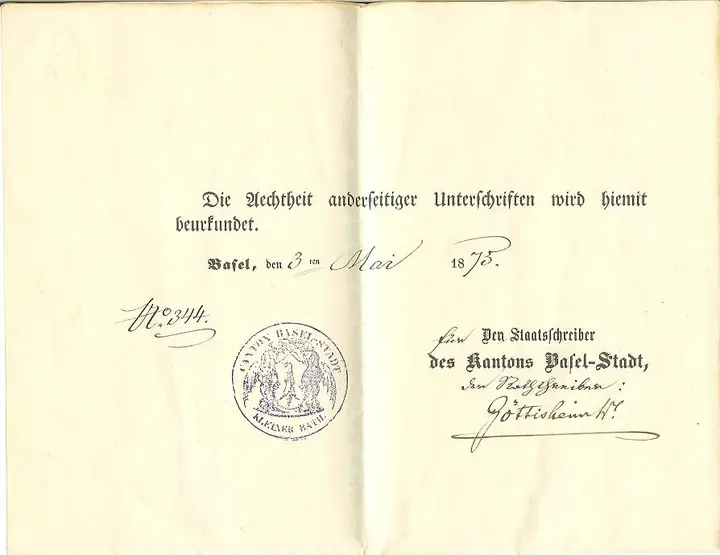 Page 3 - Wilhelm's Certificate of Native 1875